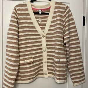 Isaac Mizrahi Tan and Cream Women's Sweater NWOT